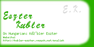eszter kubler business card
